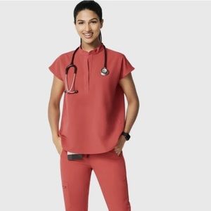 Figs Clay Rafaela Scrub Top - XS